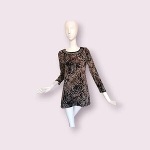 Elegant Snake Print Crew Neck Sweater